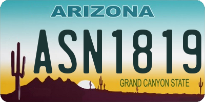 AZ license plate ASN1819
