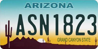 AZ license plate ASN1823