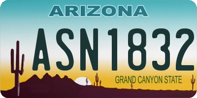 AZ license plate ASN1832