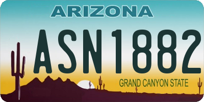 AZ license plate ASN1882