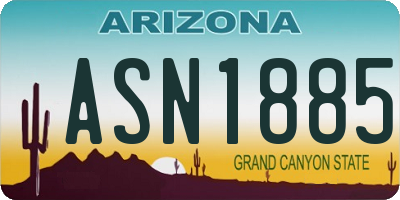AZ license plate ASN1885