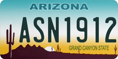 AZ license plate ASN1912