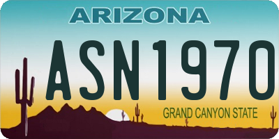 AZ license plate ASN1970
