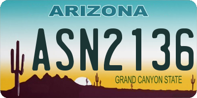 AZ license plate ASN2136