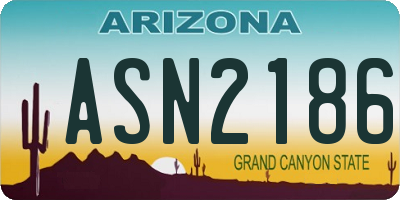 AZ license plate ASN2186