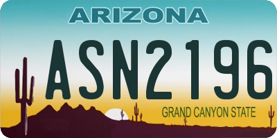 AZ license plate ASN2196