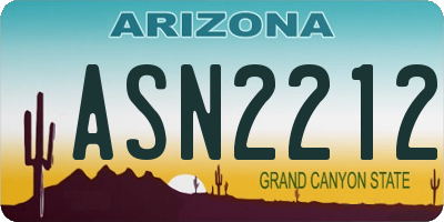 AZ license plate ASN2212