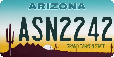 AZ license plate ASN2242