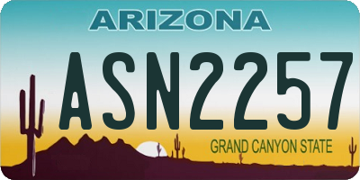 AZ license plate ASN2257