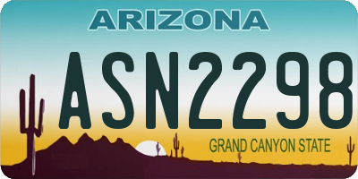 AZ license plate ASN2298