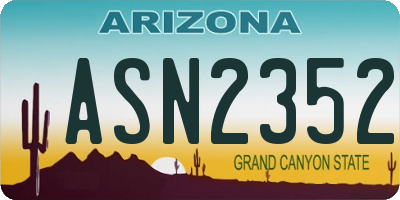 AZ license plate ASN2352