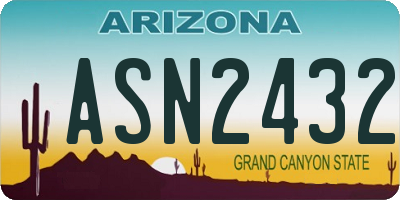 AZ license plate ASN2432
