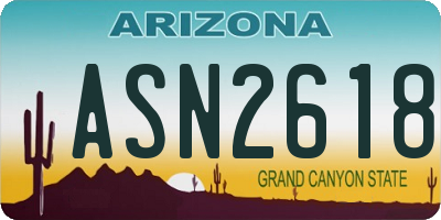 AZ license plate ASN2618