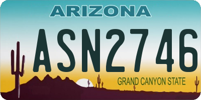 AZ license plate ASN2746