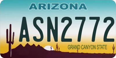AZ license plate ASN2772