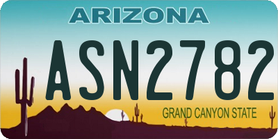 AZ license plate ASN2782