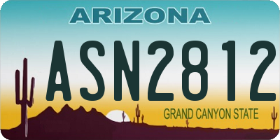 AZ license plate ASN2812