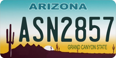 AZ license plate ASN2857