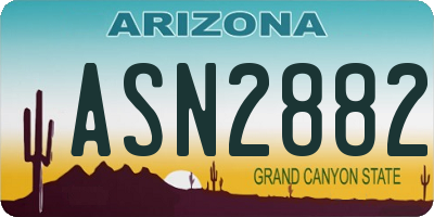 AZ license plate ASN2882