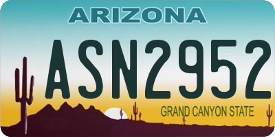 AZ license plate ASN2952