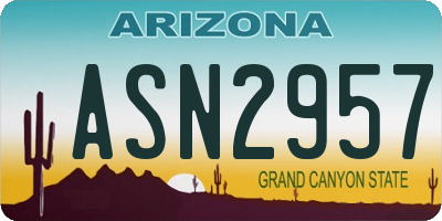 AZ license plate ASN2957