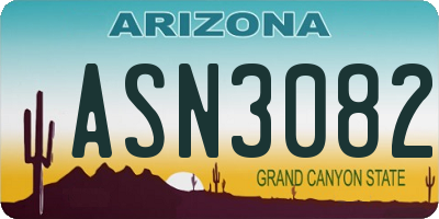 AZ license plate ASN3082