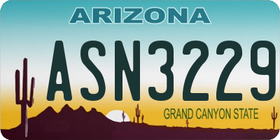 AZ license plate ASN3229
