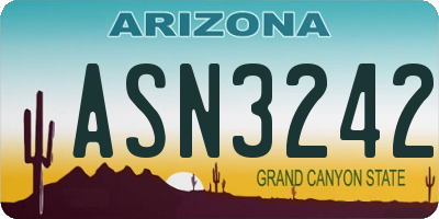 AZ license plate ASN3242