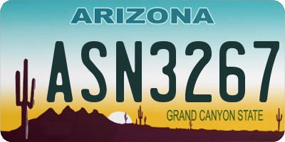 AZ license plate ASN3267