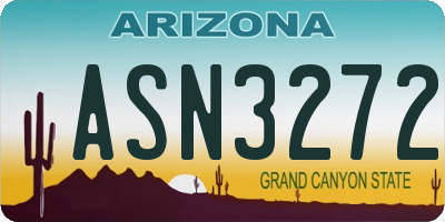 AZ license plate ASN3272