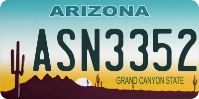 AZ license plate ASN3352
