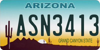 AZ license plate ASN3413