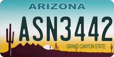 AZ license plate ASN3442