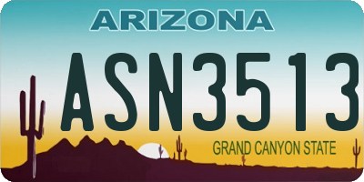 AZ license plate ASN3513