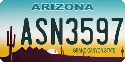 AZ license plate ASN3597