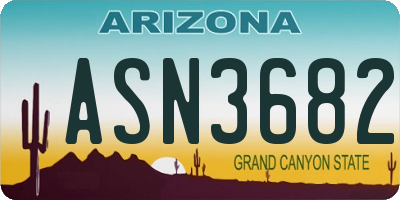 AZ license plate ASN3682