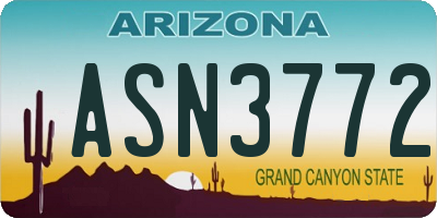AZ license plate ASN3772
