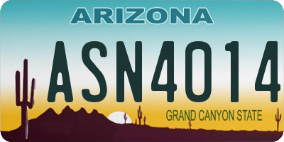 AZ license plate ASN4014