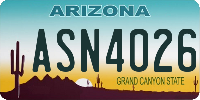 AZ license plate ASN4026