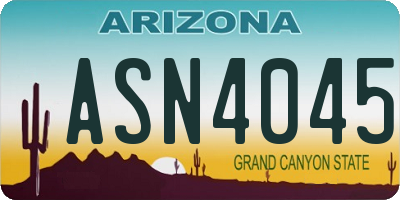 AZ license plate ASN4045