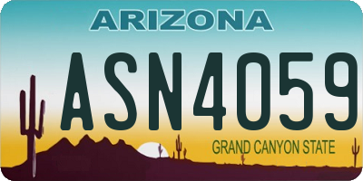 AZ license plate ASN4059