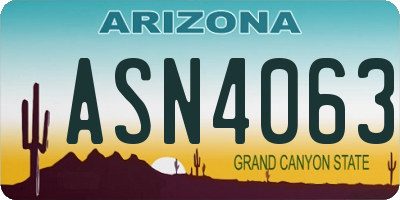 AZ license plate ASN4063