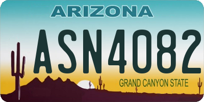 AZ license plate ASN4082