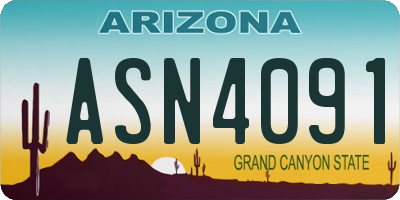 AZ license plate ASN4091