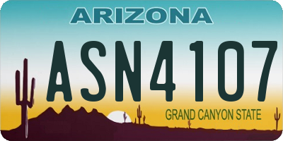 AZ license plate ASN4107