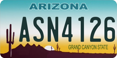 AZ license plate ASN4126