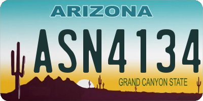 AZ license plate ASN4134