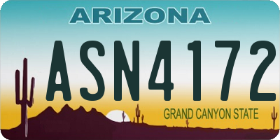 AZ license plate ASN4172