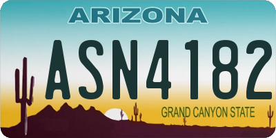 AZ license plate ASN4182