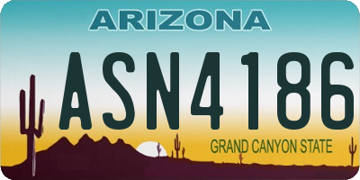 AZ license plate ASN4186